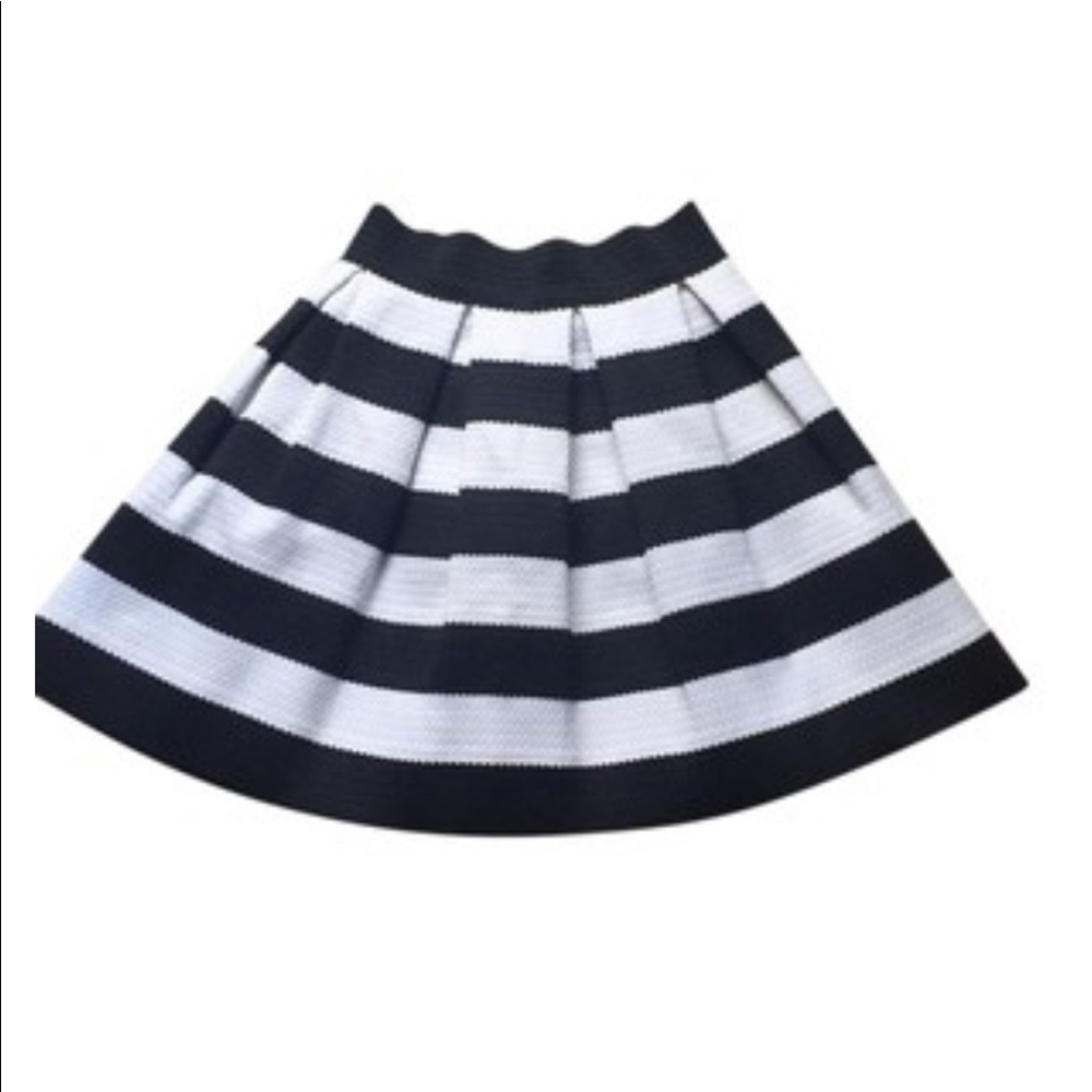 Express Black and White Stripe skirt size M